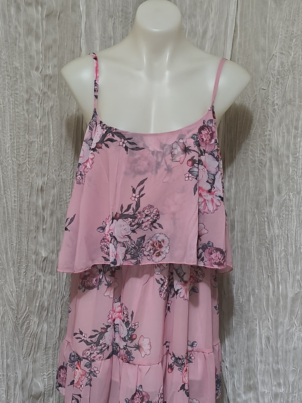 Pink Floral Cold Shoulder
